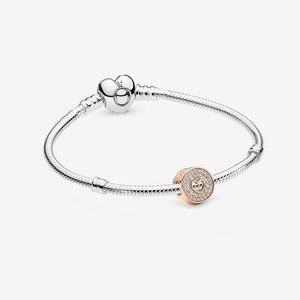 PANDORA S925 ALE Pavé  &  Heart Anniversary Charm